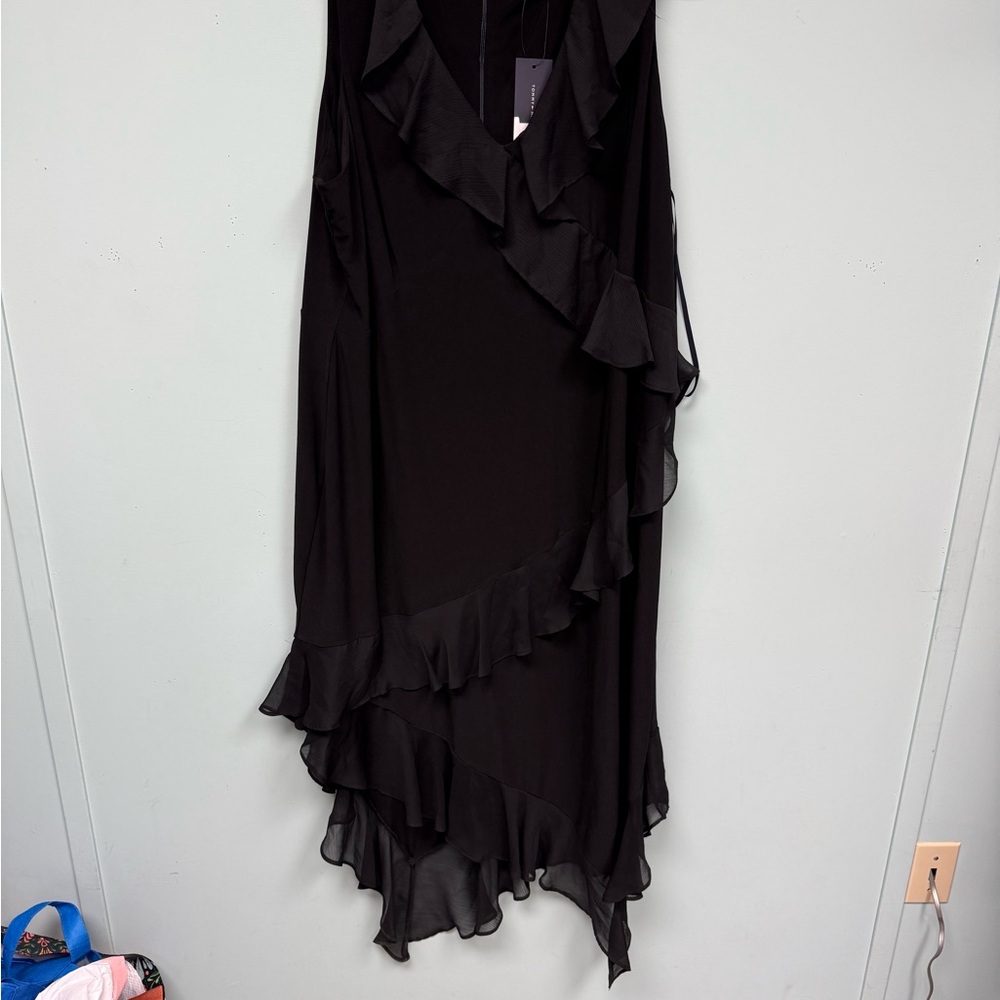 Tommy Hilfiger Black Asymmetrical Ruffle Dress